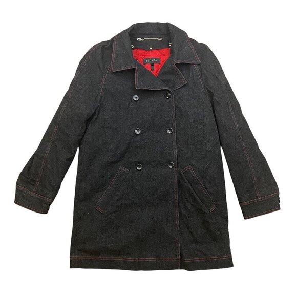 ESCADA Vintage Double-Breasted Women's Size 36 Denim Coat Jacket Made in Germany - Picture 1 of 9